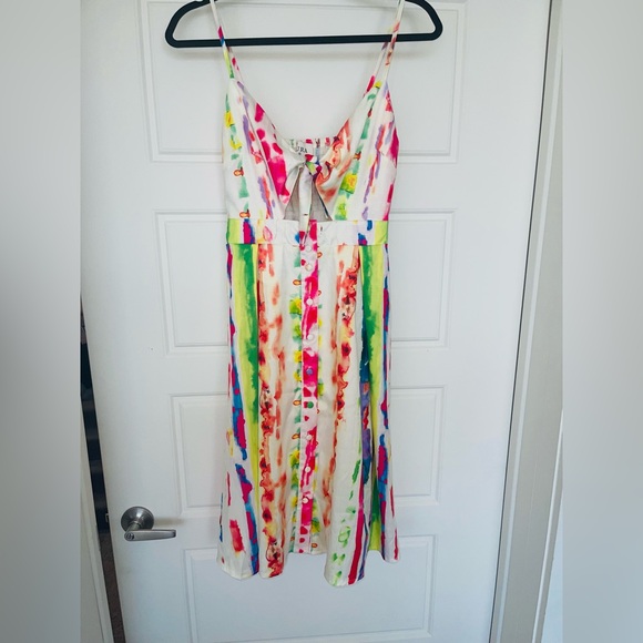 Aura Dresses & Skirts - Aura Multi Color Sleeveless Dress Size Small Like new